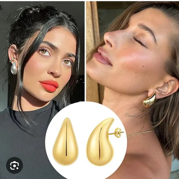 Bottega Veneta Drop Earrings Gold - Picture 1 of 12